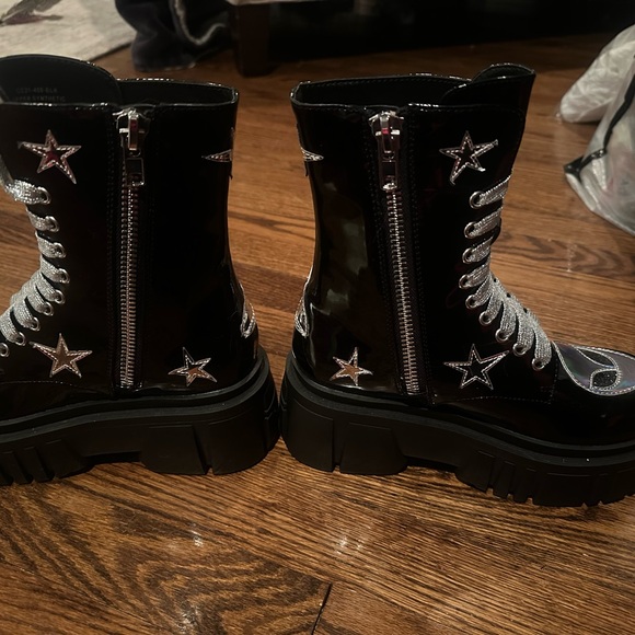 Dolls Kill Club Exx Midnight Invade UR Space Combat Boots NWOB size 6 Deadstock - Picture 14 of 16